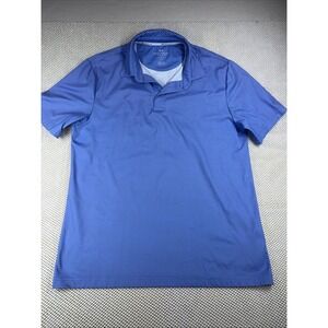 Rorie Whelan Golf Mens Blue Micro Dot Performance Polo Shirt Large Short Sleeve